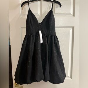 Aqua Black Dress with Gold Accents